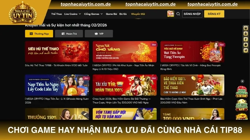 Chơi game hay nhận mưa ưu đãi cùng nhà cái TIP88