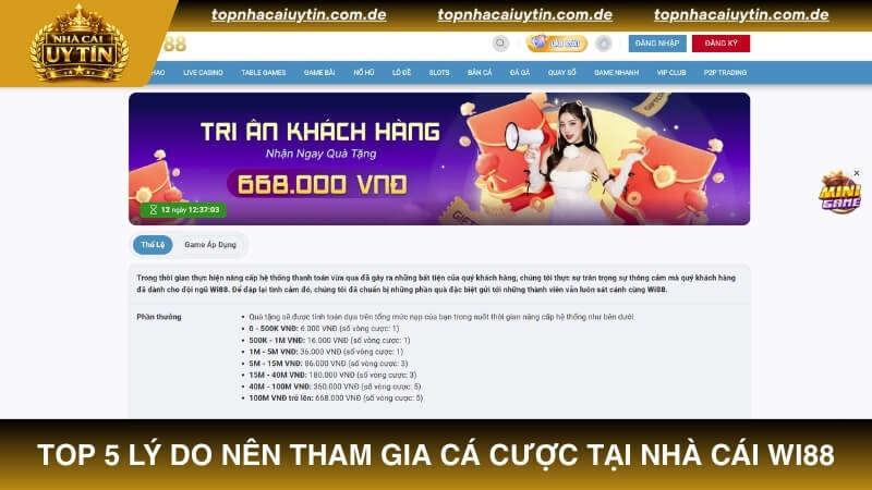 Top 5 lý do nên tham gia cá cược tại nhà cái WI88
